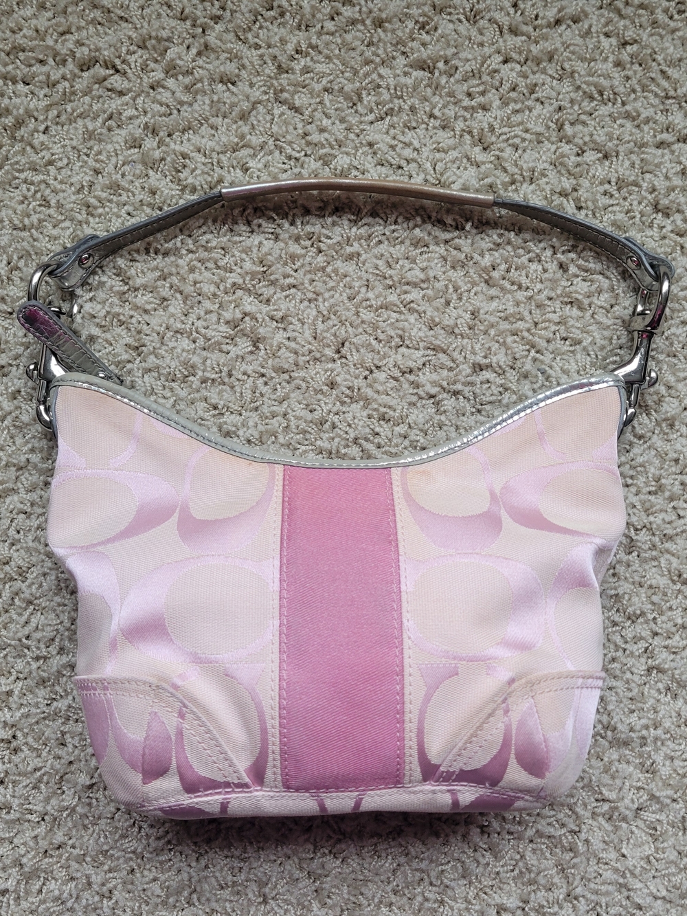 Pink Signature Pattern Shoulder Bag